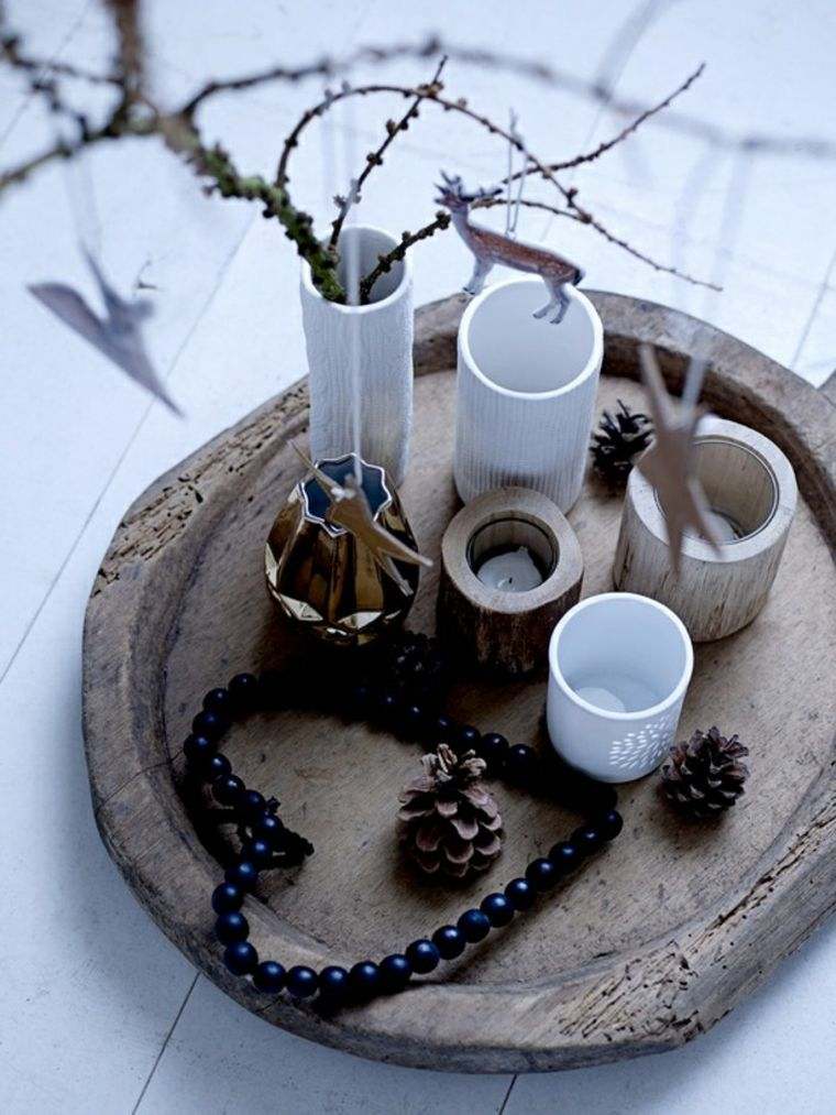 ambiance noël decoration table naturelle idee objet bois design scandinave