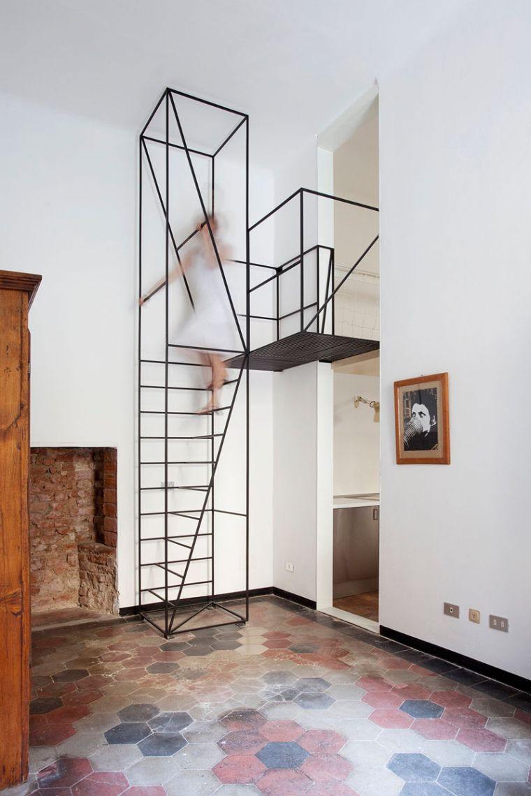 cage d escalier interieur design metal petit escalier moderne 