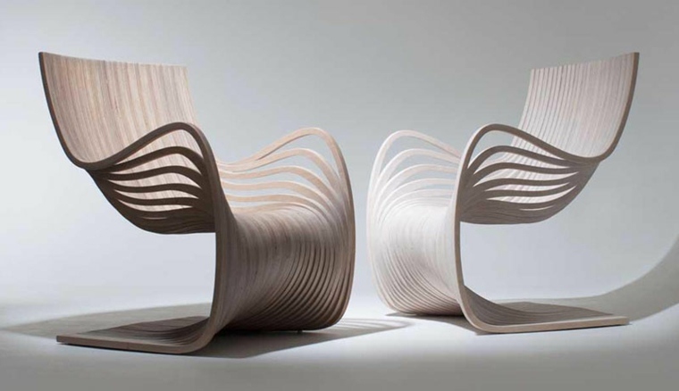 chaise contemporaine bois blanc style salon confort