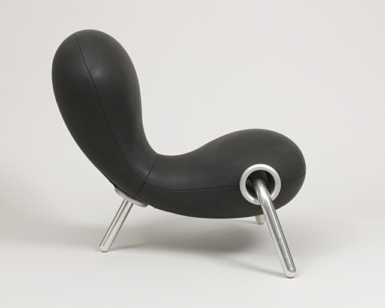 chaise cuir style salon noir fer