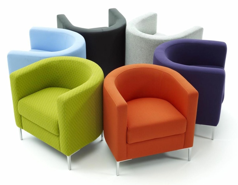 chaise design couleurs textile moderne fer
