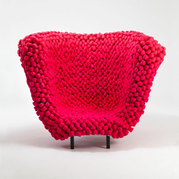 chaise design rouge accent meubles salon