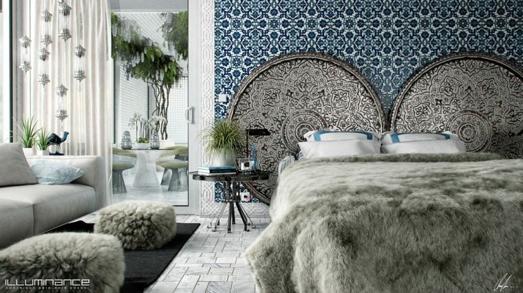chambre à coucher moderne style marocain idée lit tête de lit