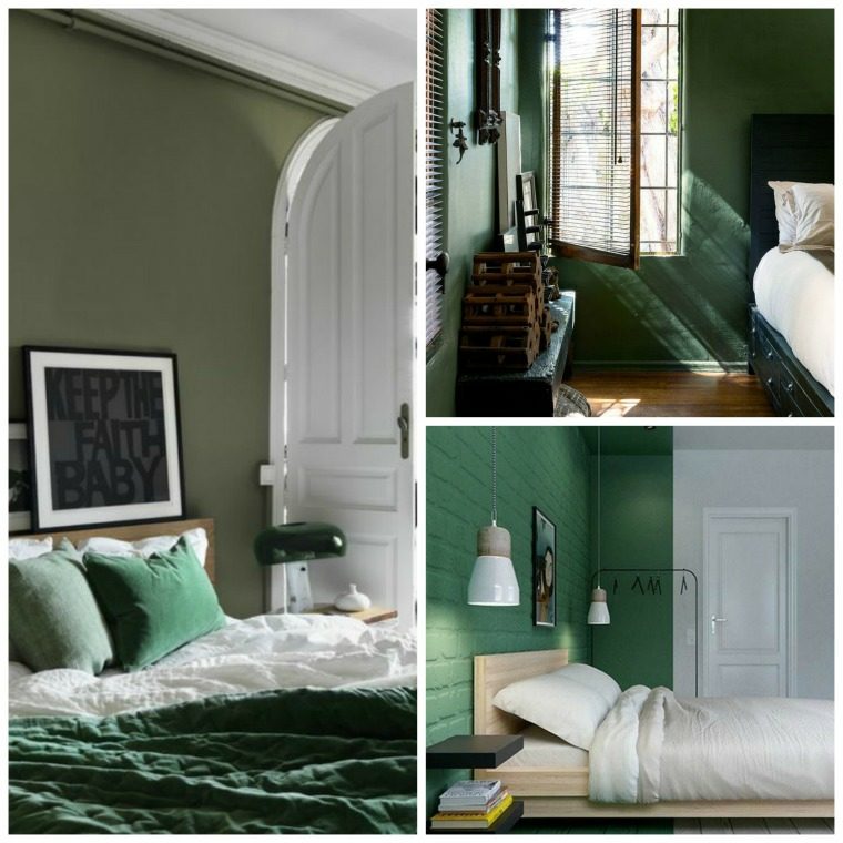 chambres vertes de styles différents