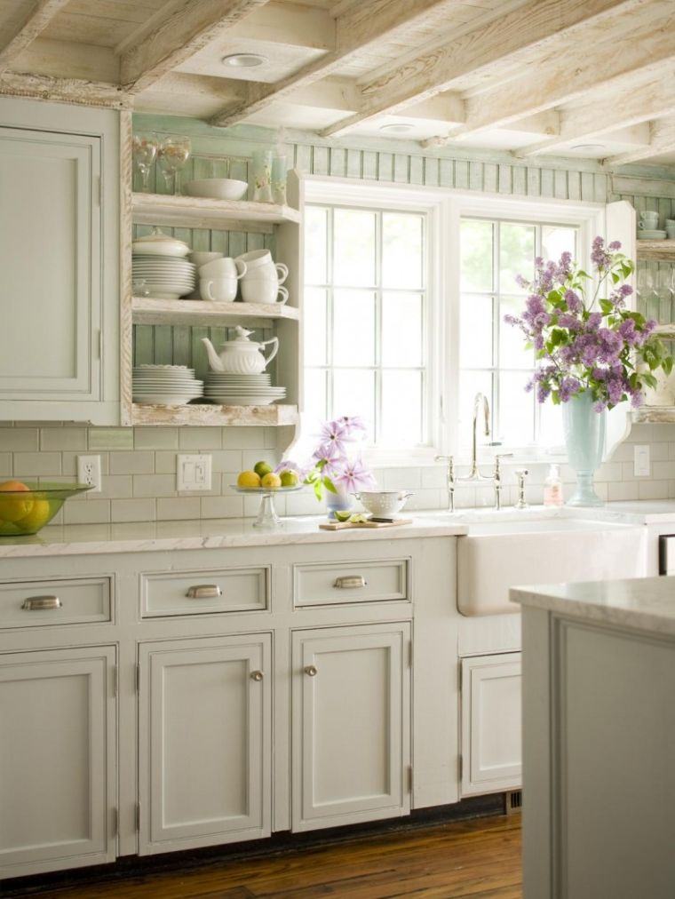 cuisine cottage couleur peinture pastel decoration style anglais campagne chic