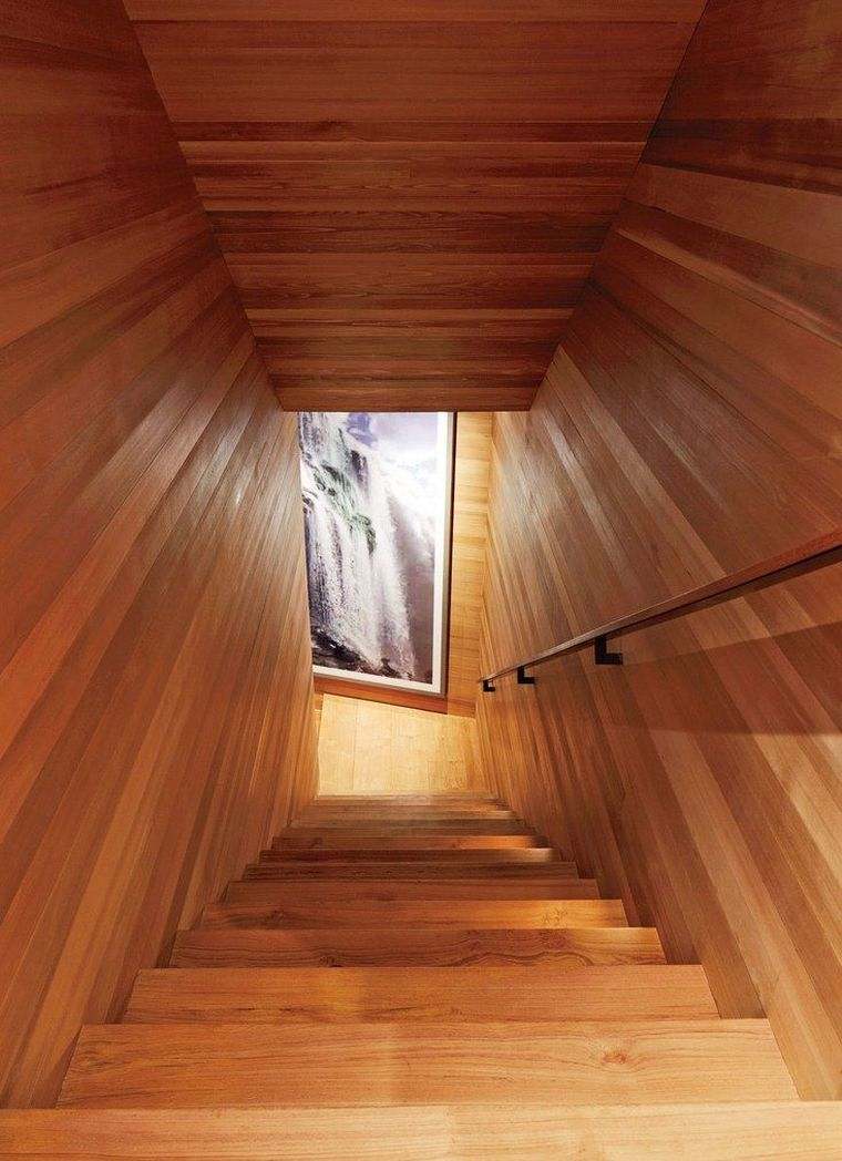 déco chalet de montagne escalier bois interieur decoration naturelle