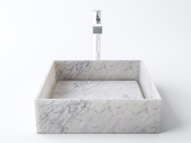 design salle de bains vasque marbre carré design intérieur moderne idées