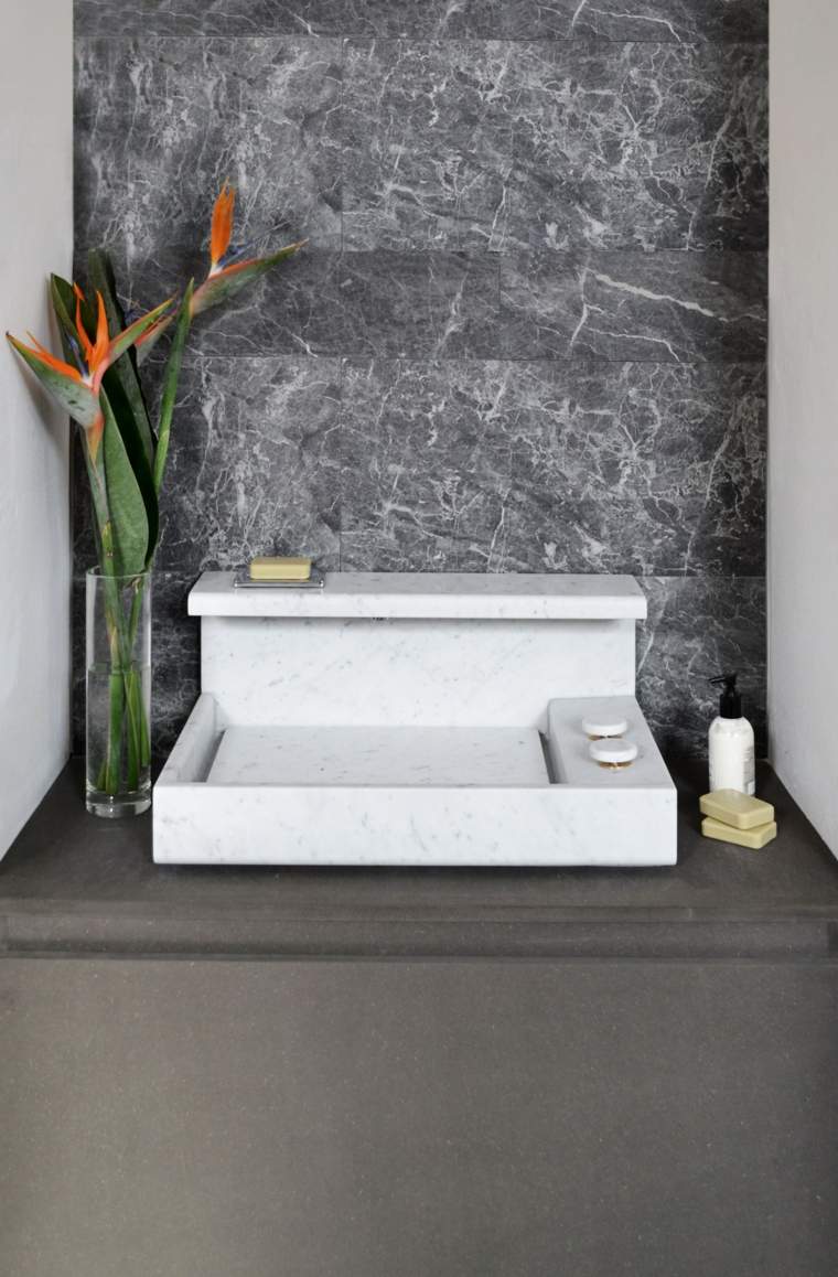 vasque design rectangulaire marbre salle de bains déco idée