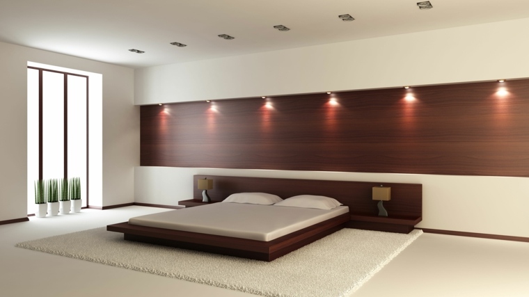 lit au sol chambre minimaliste mur lambris