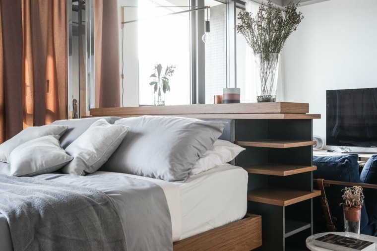 intérieur moderne aménager un petit appartement étagères bois moderne