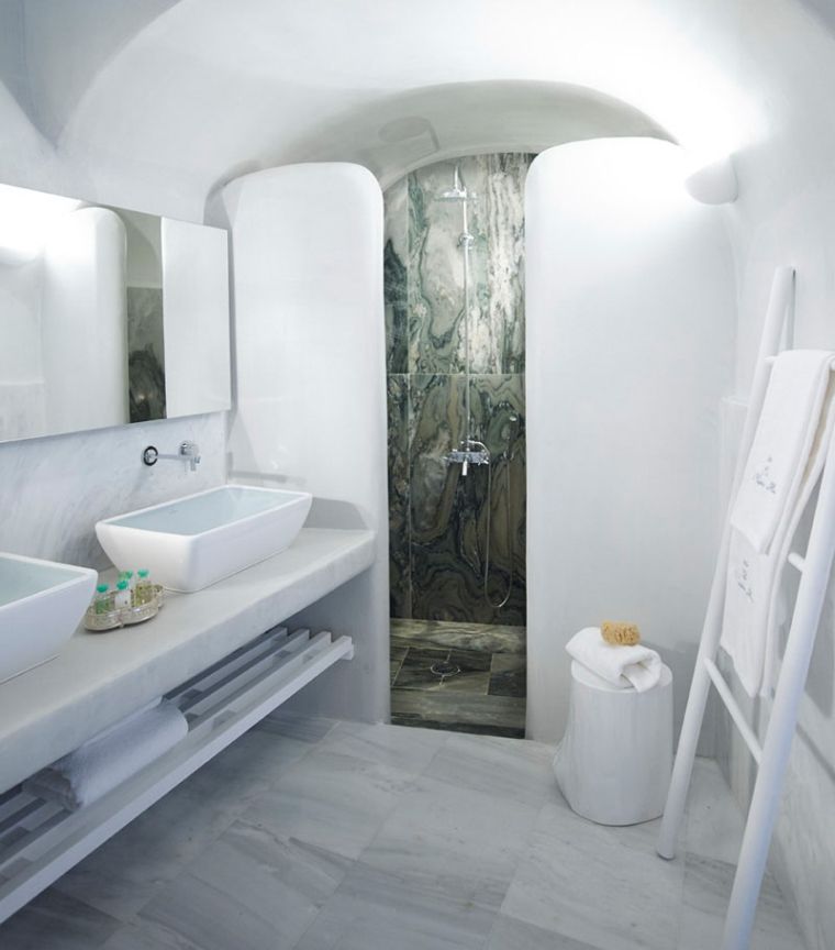 meuble etagere sous vasque decoration salle de bain blanche
