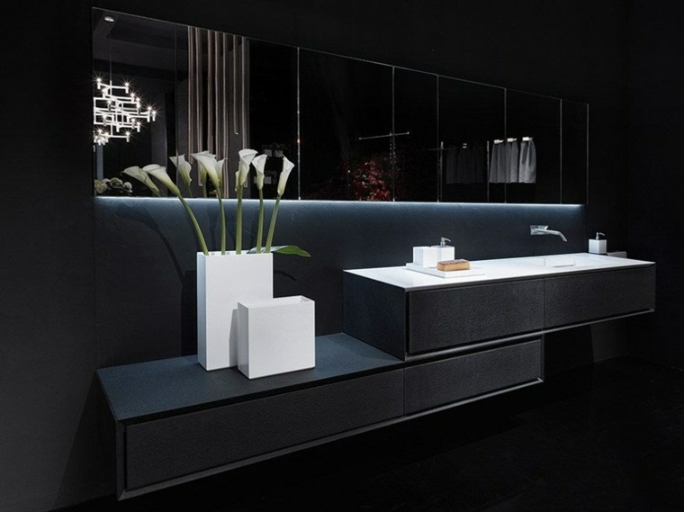 salle de bain design vasque idée mobilier pierre de lave lavabo