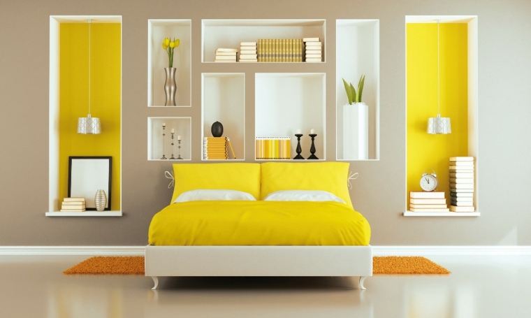 espace rangement idée chambre à coucher ranger étagères aménager espace moderne