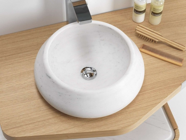 vasque en pierre naturelle salle de bains design lavabo 