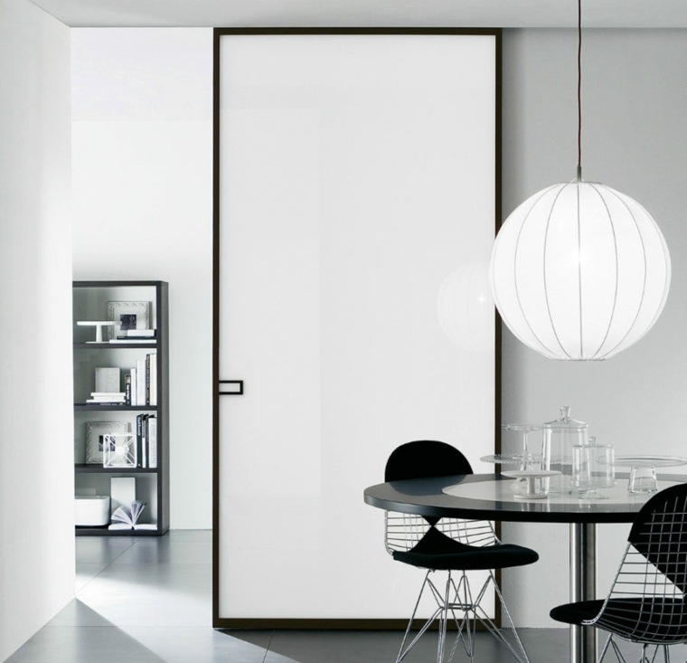 porte intérieur design moderne déco noire et blanche idee
