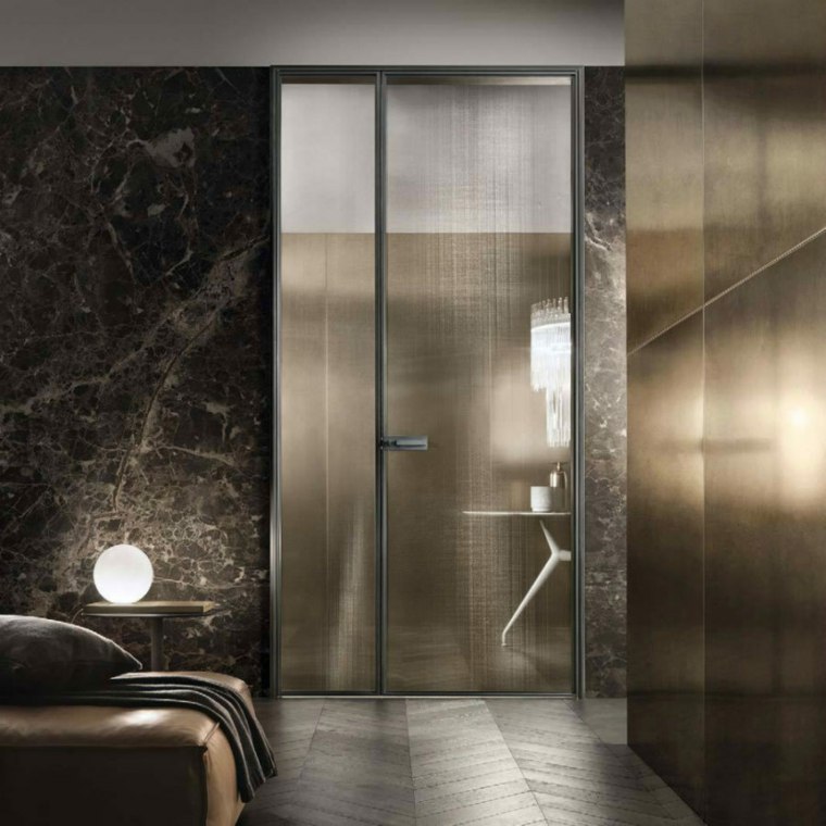porte intérieur design luxe idee deco metallique cuivre