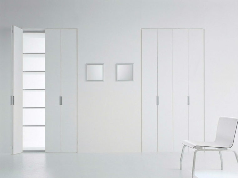 porte blanche interieur rangement mur moderne style minimaliste