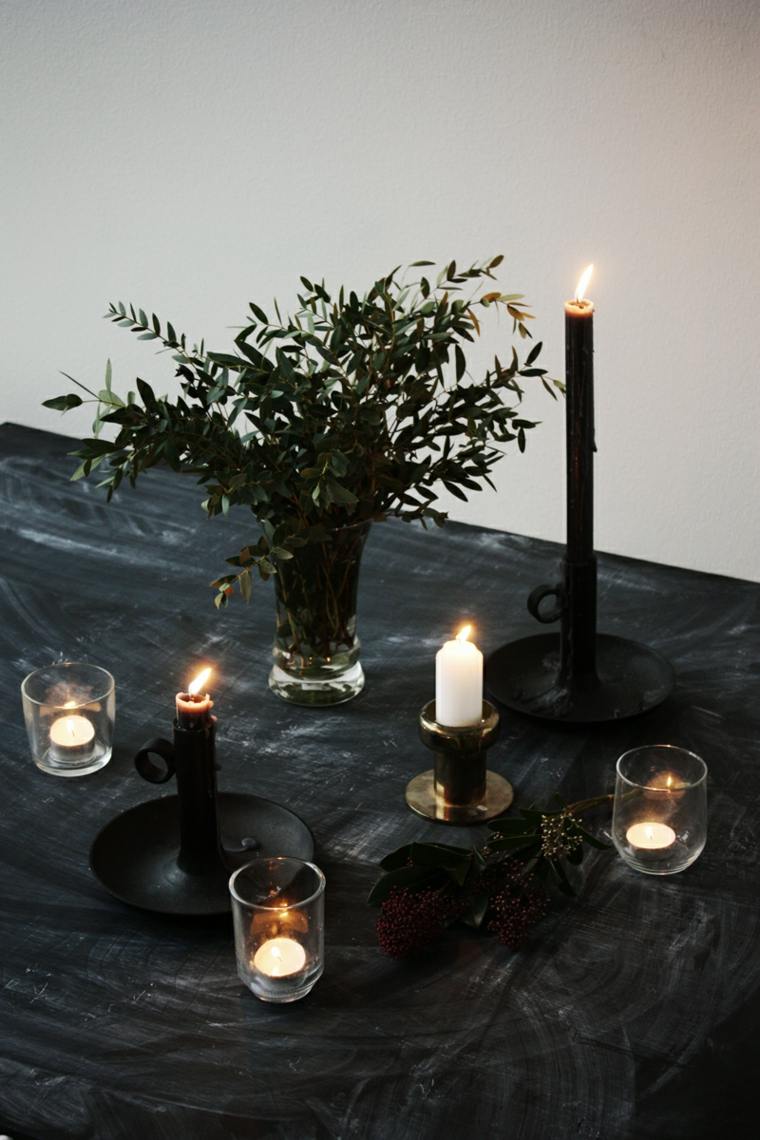 idee préparer Noël decoration de table noir accessoire originale noir