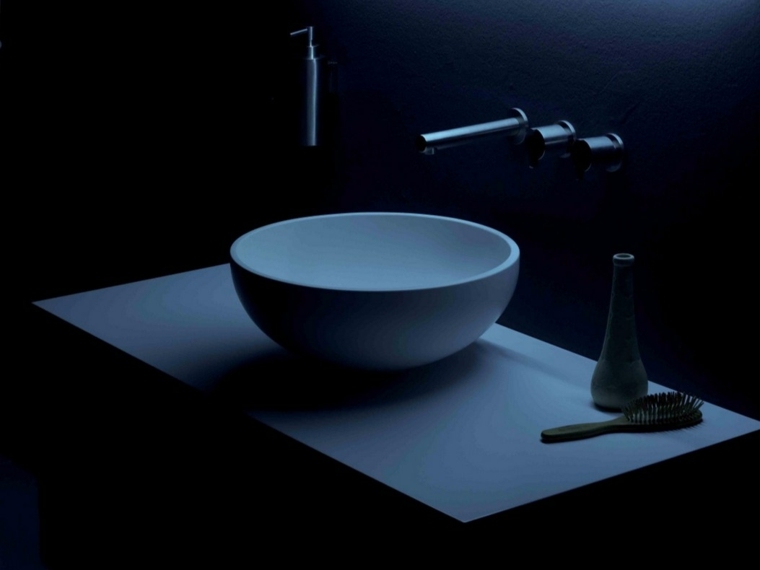 design vasque rond moderne plan de travail salle de bains