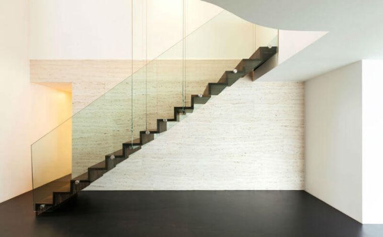 rampe d'escalier design moderne garde corps verre 