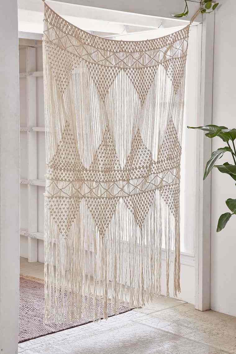 rideau blanc macrame crochet-decor naturel design exotique