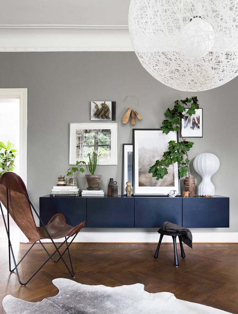 photo salon peinture grise couleurs neutres moderne meubles