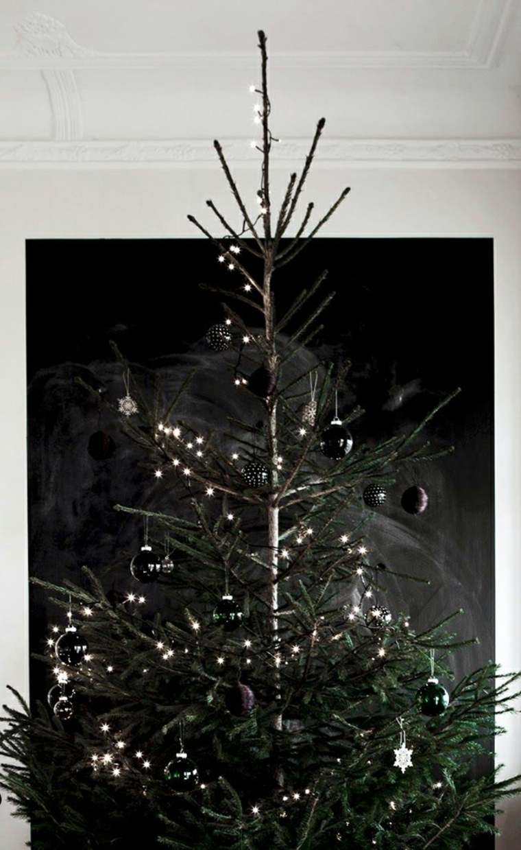 ornements sapin noel noir et or deco arbre original noel guirlande lumineuse design