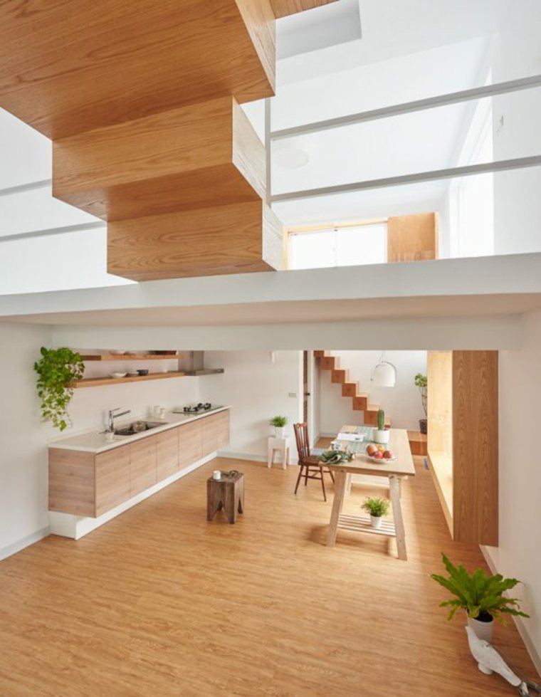 style scandinave escalier rampe blanche bois design minimaliste 