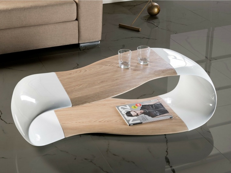 table basse design meuble bois verre laque idee salon bureau
