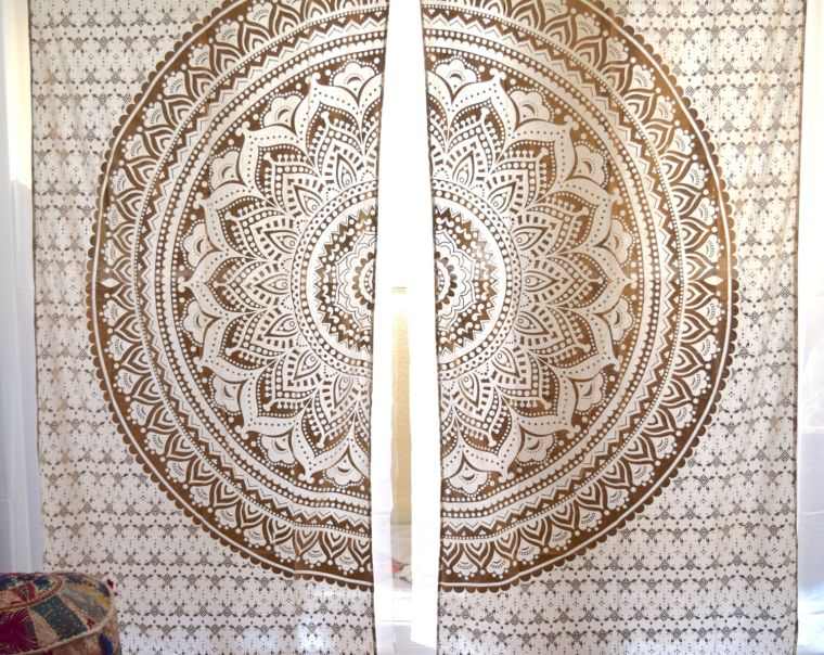 tapisserie mandala décoration murale fenetre boho chic rideau separation piece