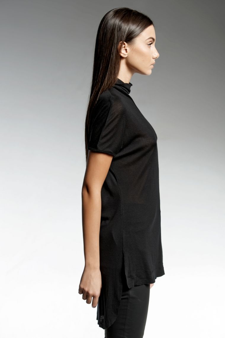 vêtement tendance femme elegante idee tenue tunique noir