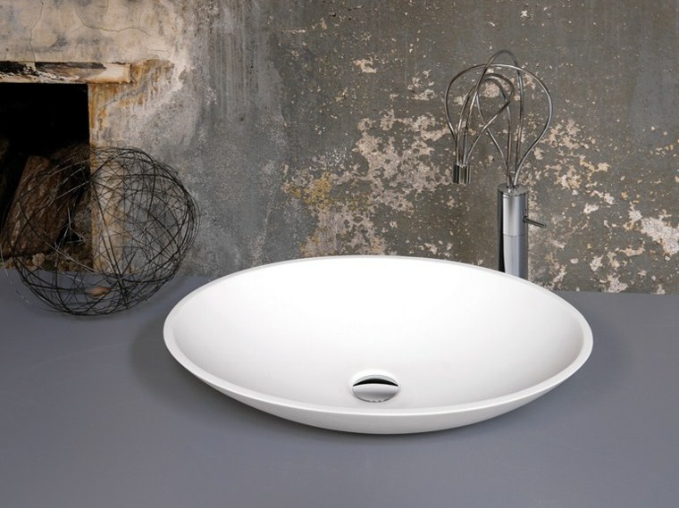 lavabo moderne ovale salle de bains industriel design