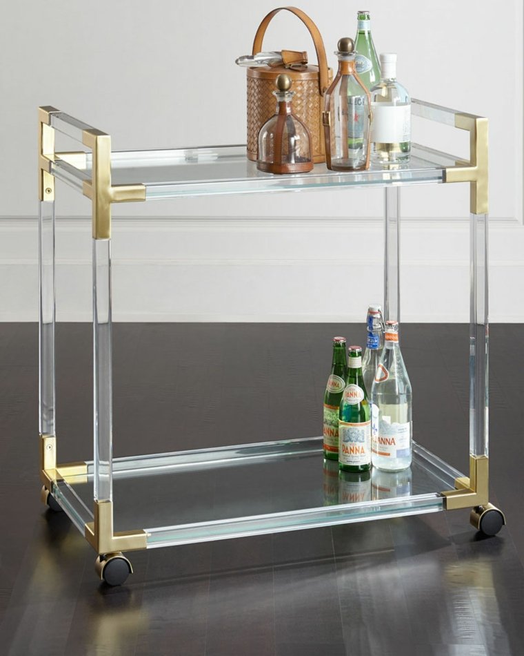 acrylique table de service alcools verres