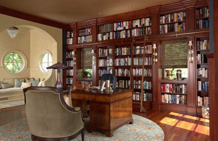 bibliotheque meuble bois massif meuble sur mesure espace interieur decoration bureau