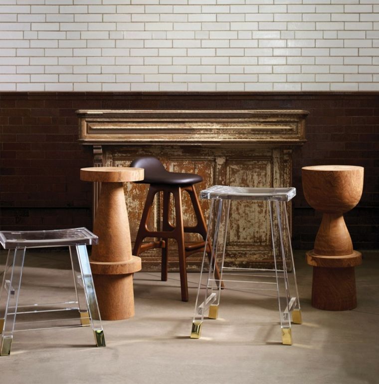 modele de chaise plan de travail design bar de cuisine bois chaise transparent