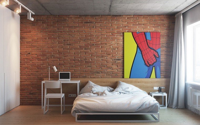 mur en briques décoratives idée intérieur design moderne