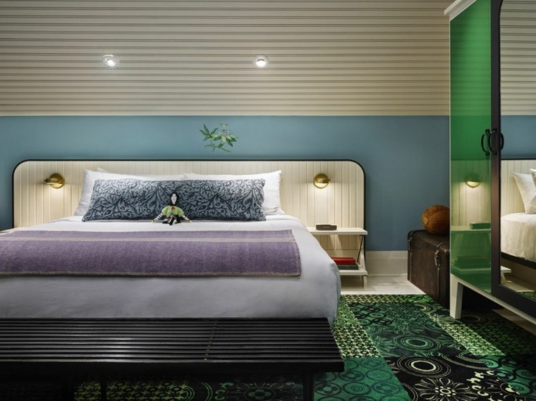 chambre de luxe design hotel ode vert bleu