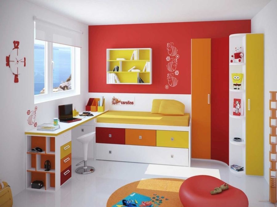 chambre enfant caractere anime couleurs vives