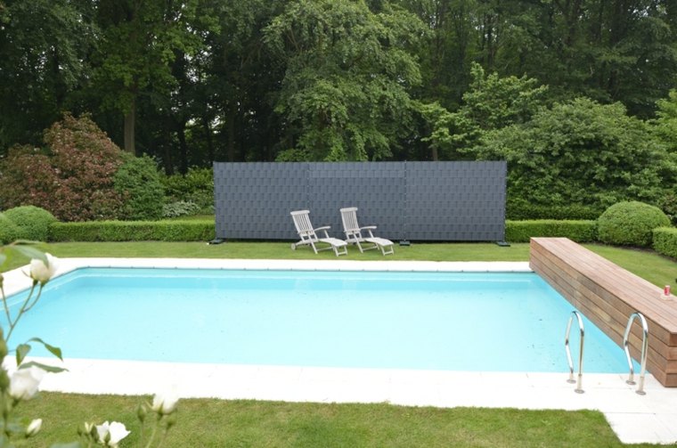 cloture de jardin occultation terrasse idee piscine moderne deco extrerieur