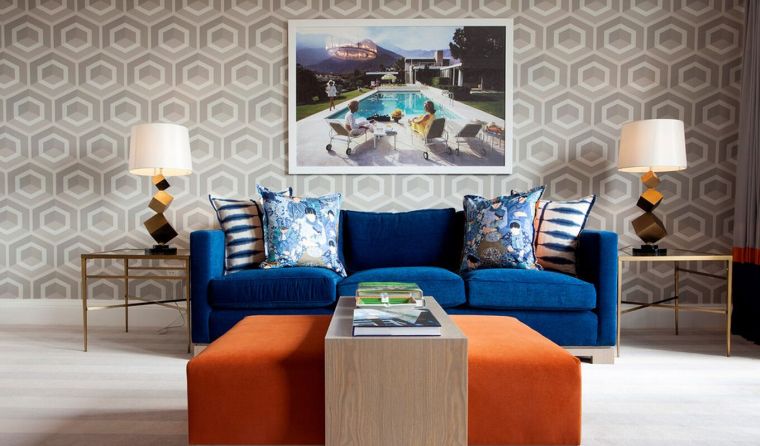 conseils feng shui déco salon tendance meubles papier peint design forme geometrique