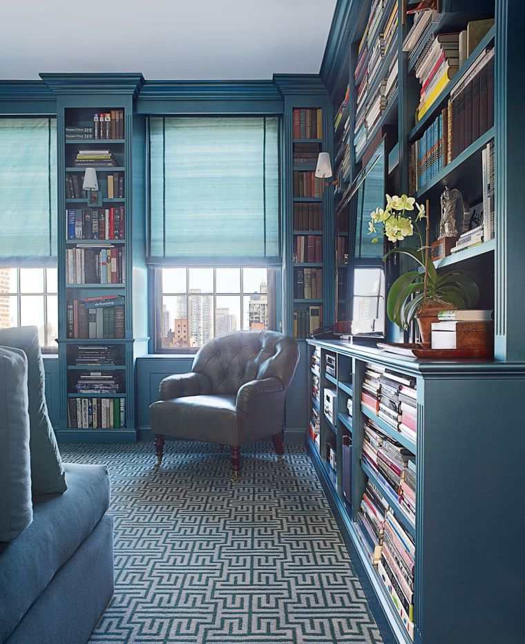 couleur bibliotheque design meuble salon contemporain etageres murales