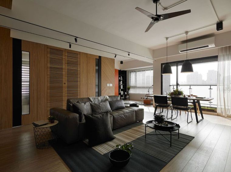 déco appartement moderne salon salle à manger table bois rectangulaire
