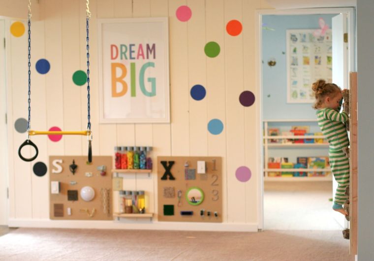 exemple de decoration chambre enfant amenagement salle de jeux idee mur