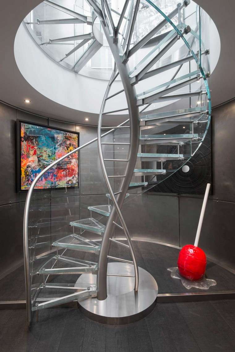 escalier verre acier design escalier colimaçon idée design