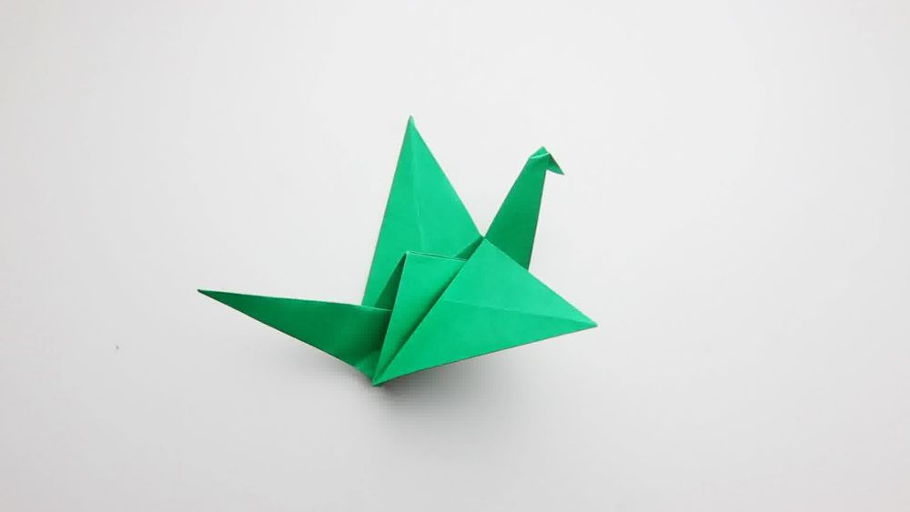 dimanche de paques origami oiseau vert