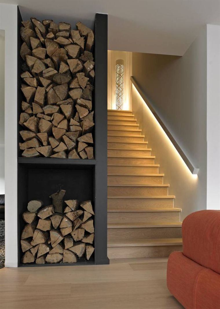 eclairage maison idee rampe escalier interieur ambiance contemporaine
