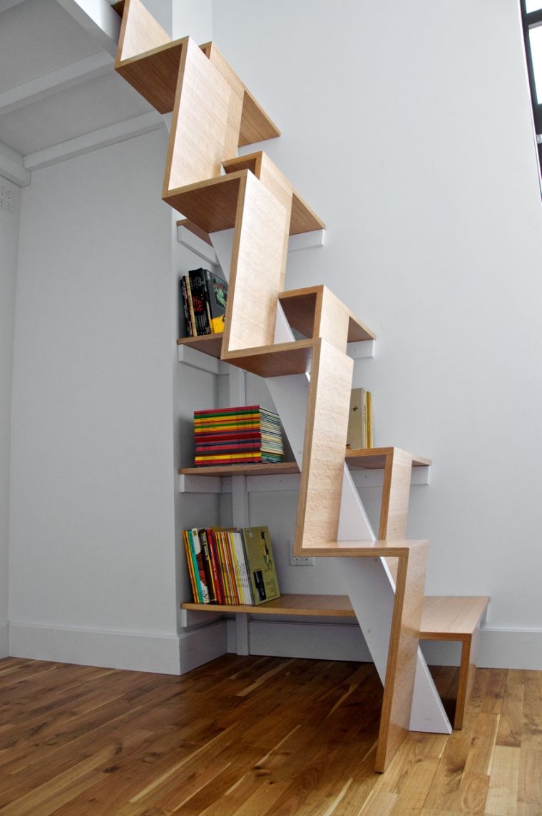 escalier bibliothèque design meuble originale rangement decoration petit espace