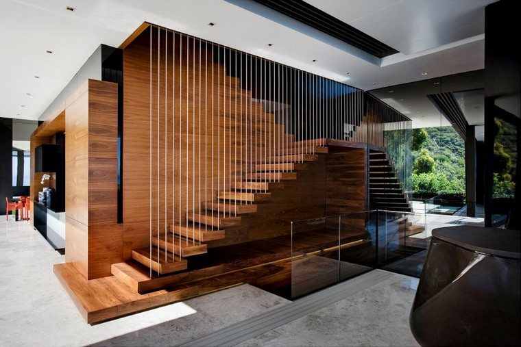 escalier design bois intérieur moderne idée aménager espace intérieur moderne