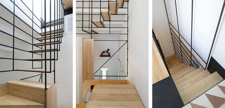 escalier en bois design escalier cadre métal design contemporain