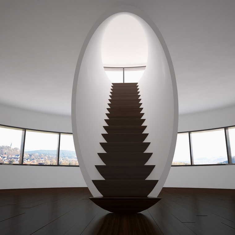escalier design créatif bois moderne escalier d'intérieur
